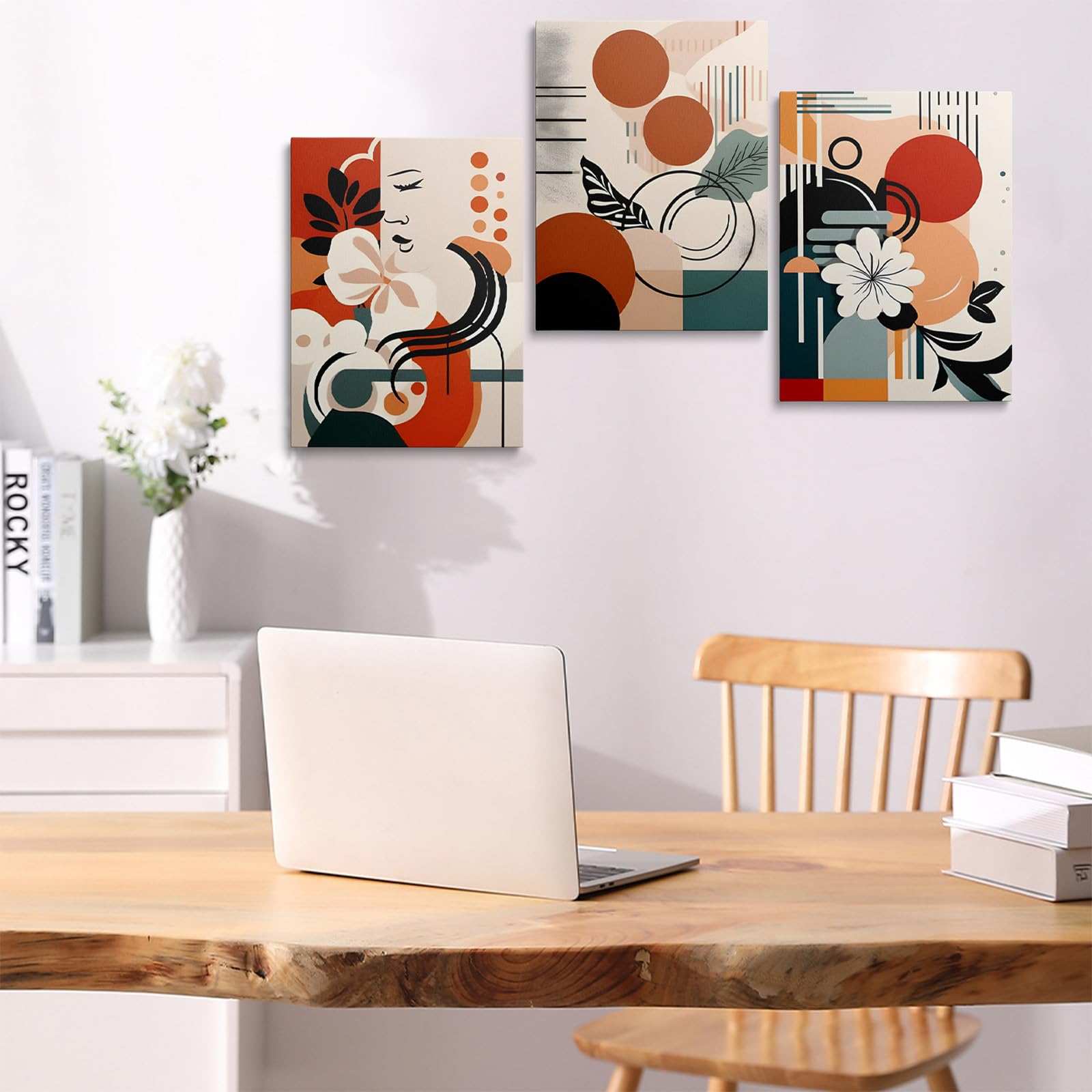 Boho Wall Art Poster Prints Canvas Bedroom Wall Decor Abstract Prints Pictures for Living Room Bathroom Wall Art Prints Framed Home Decoration 12 x 16 Set of 3 Poster Artwork - Image 4
