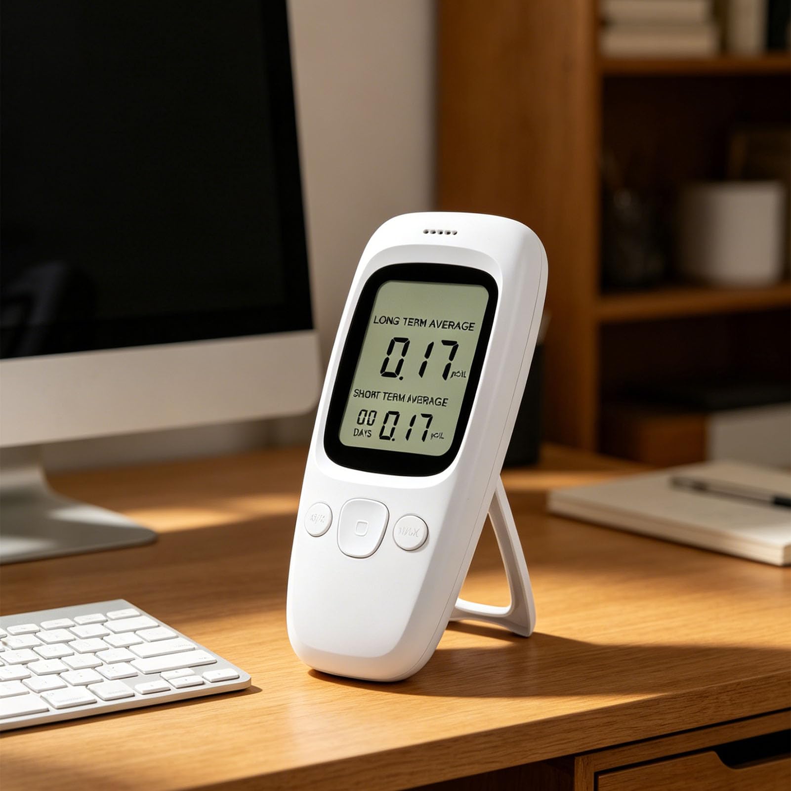 Monitor Digitale per Rilevatore di Radon Portatile con Display LCD per Uso Domestico a Lungo Termine Alimentato a Batteria