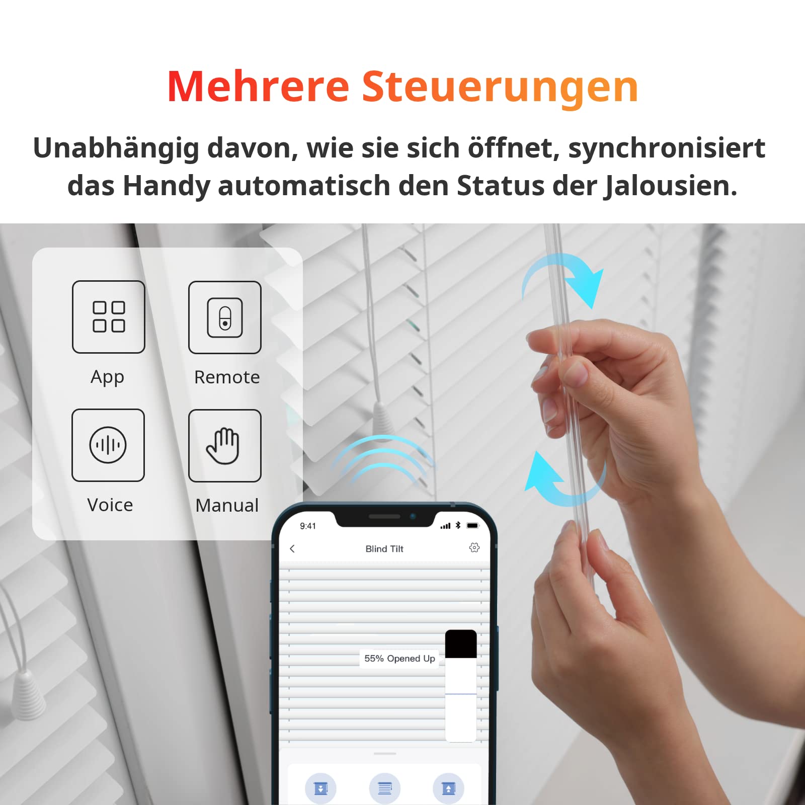 SwitchBot Zmotoryzowany silnik żaluzji, z pilotem zdalnego sterowania Bluetooth, zasilany energią słoneczną, z SwitchBot Hub Mini, kompatybilny z Alexa