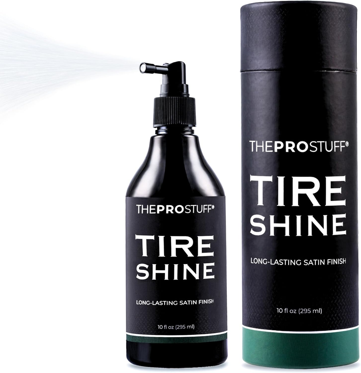 The Pro Stuff® Car Tire Shine Spray - Professional Satin Black Finish (No Greasy Wet Look) | No Sling Formula, Quick Drying Tire Dressing | Long Lasting Tire Protectant