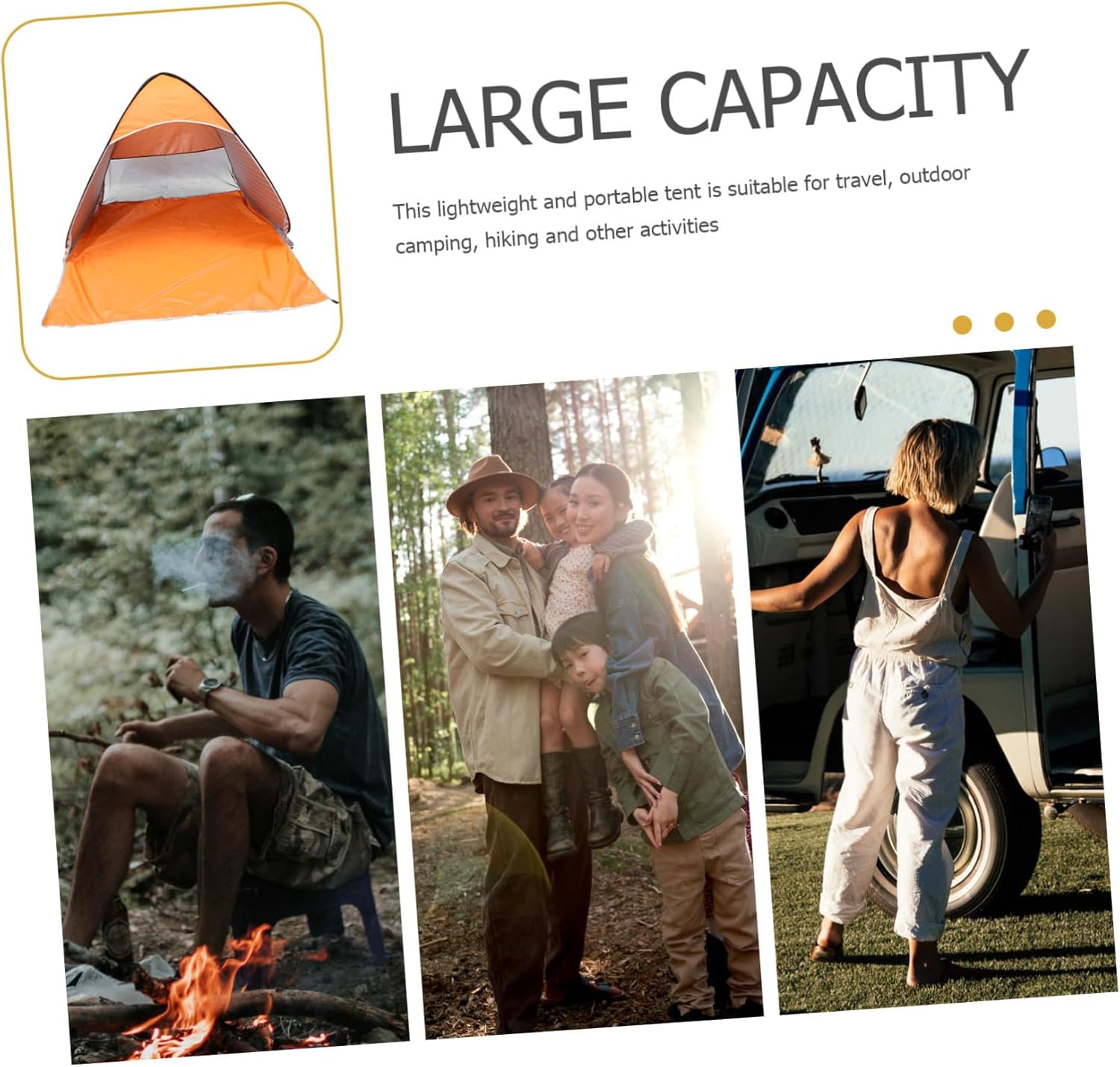 Generic Portable Automatic Pop-up Camping Tent Coated Breathable Sun Shelter for Beach Picnic Hiking Easy Setup Outdoor Shelter for Adults and Folding Tent