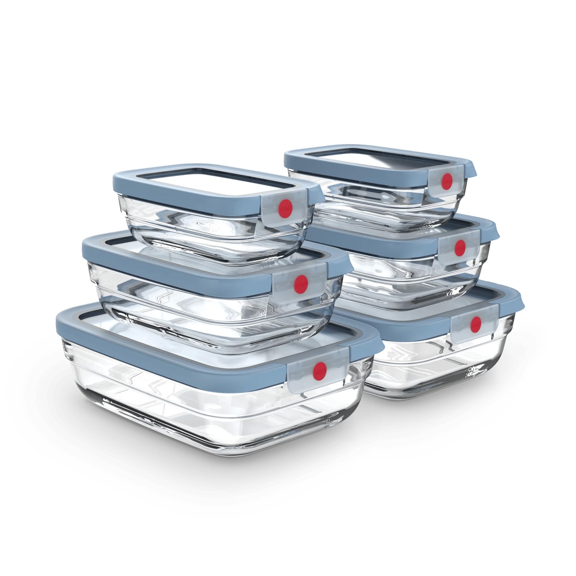 EMSA OneClick Glas Set 6-tlg. Lebensmittelaufbewahrungsboxen, Food storage
