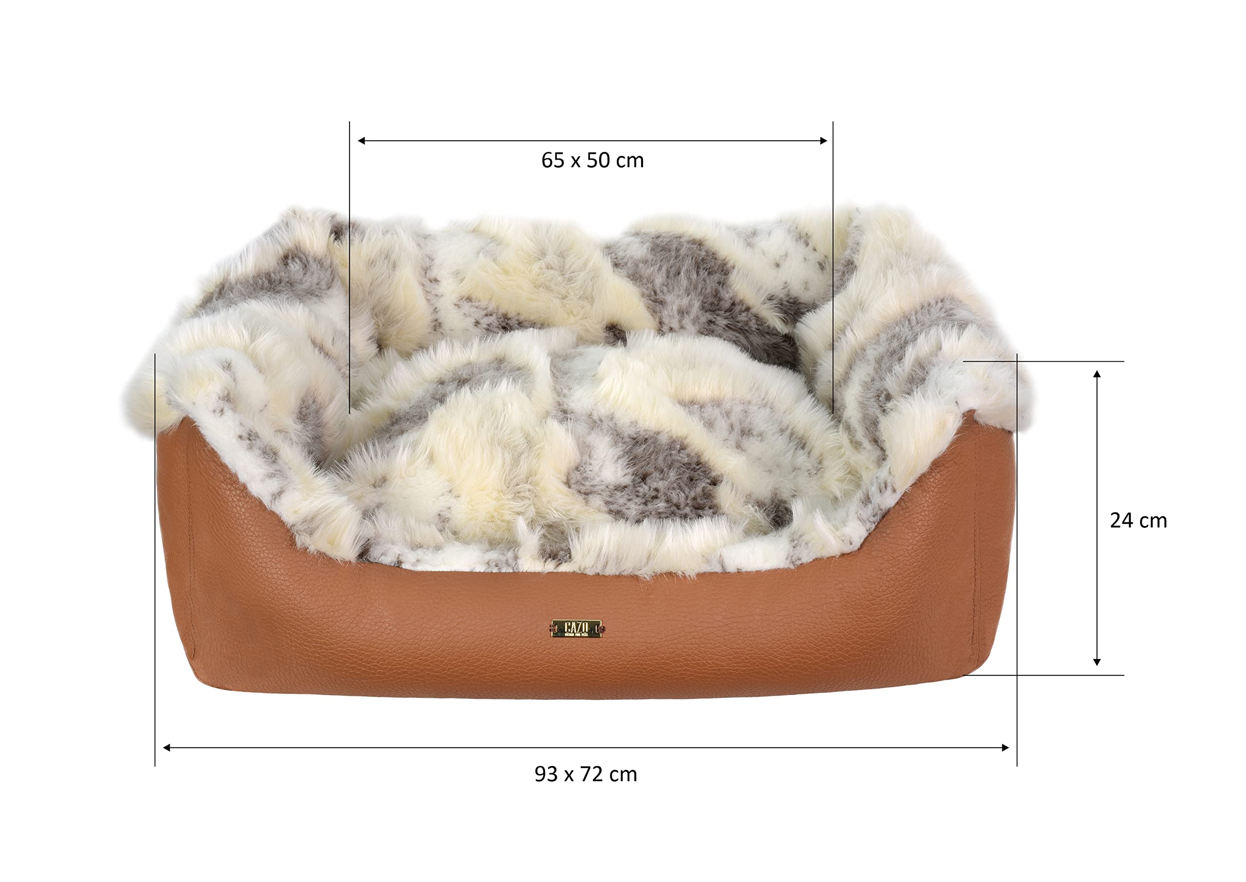 Cama de plumón CAZO Poli para Perros y Gatos 93 x 72 cm, tamaño interior 65 x 50 cm, talla L