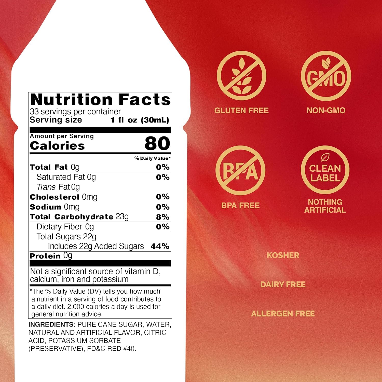 Monin - Watermelon Syrup, Juicy and Sweet, Great for Sodas and Lemonades, Gluten-Free, Non-GMO (1 Liter, 4-Pack)