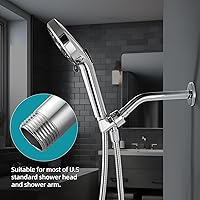 Vista 4 de Cobbe Brazo de ducha con brida y cinta de teflón, brazo de ducha montado en la pared de 8 pulgadas, extensión de acero inoxidable 304 para cabezal