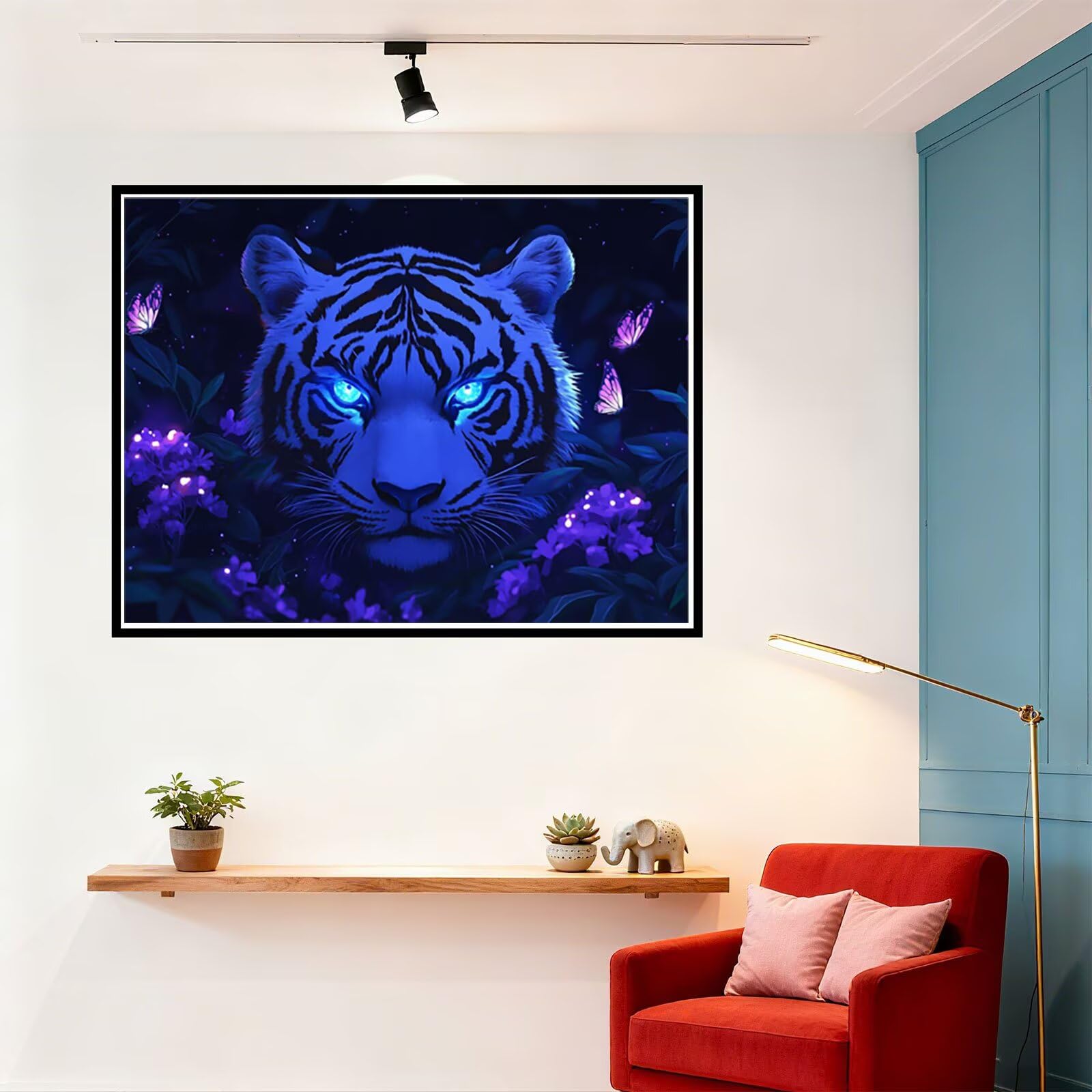 Tier Malen Nach Zahlen Erwachsene Blume Malen Nach Zahlen Kinder ab 7, Set Erwachsene Bastelsachen Kreativ Set für Kinder Geschenke für Männer, Weihnachten Halloween Deko Ohne Rahmen 60x80cm H - 532