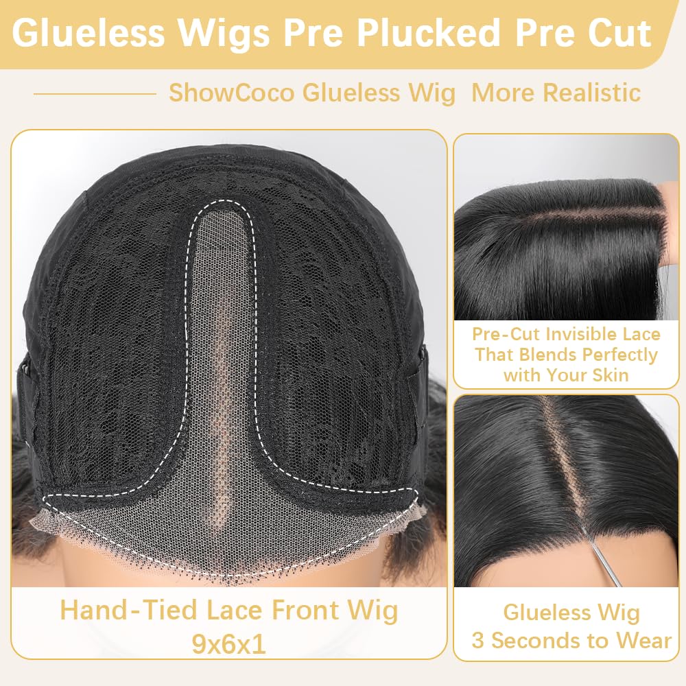 ShowCoco 26 Inch Long Wavy Glueless Synthetic Lace Wig