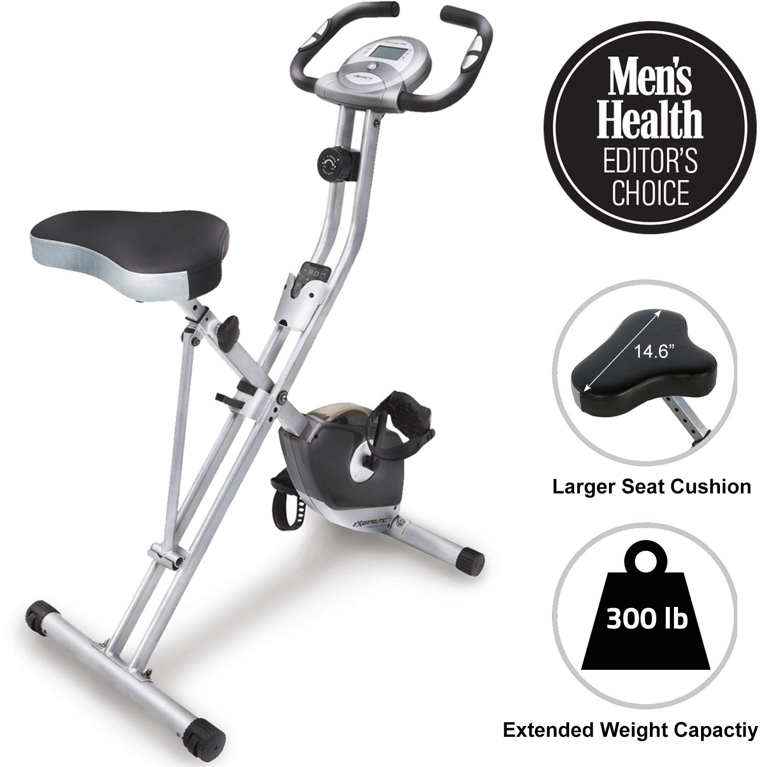 exerpeutic gold 525xlr folding 400 lb maximum capacity recumbent exercise bike