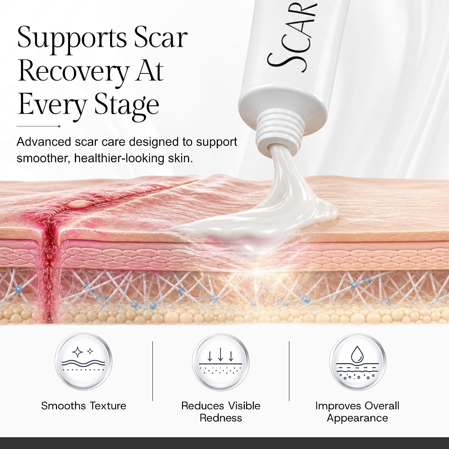 ScarBlast™ Advanced Scar Treatment Cream - Scar Cream for Surgical Scars, C-Section, Stretch Marks, Acne, Injury, Burns, Old and New Scars - Safe for Adults & Kids – Made in USA
