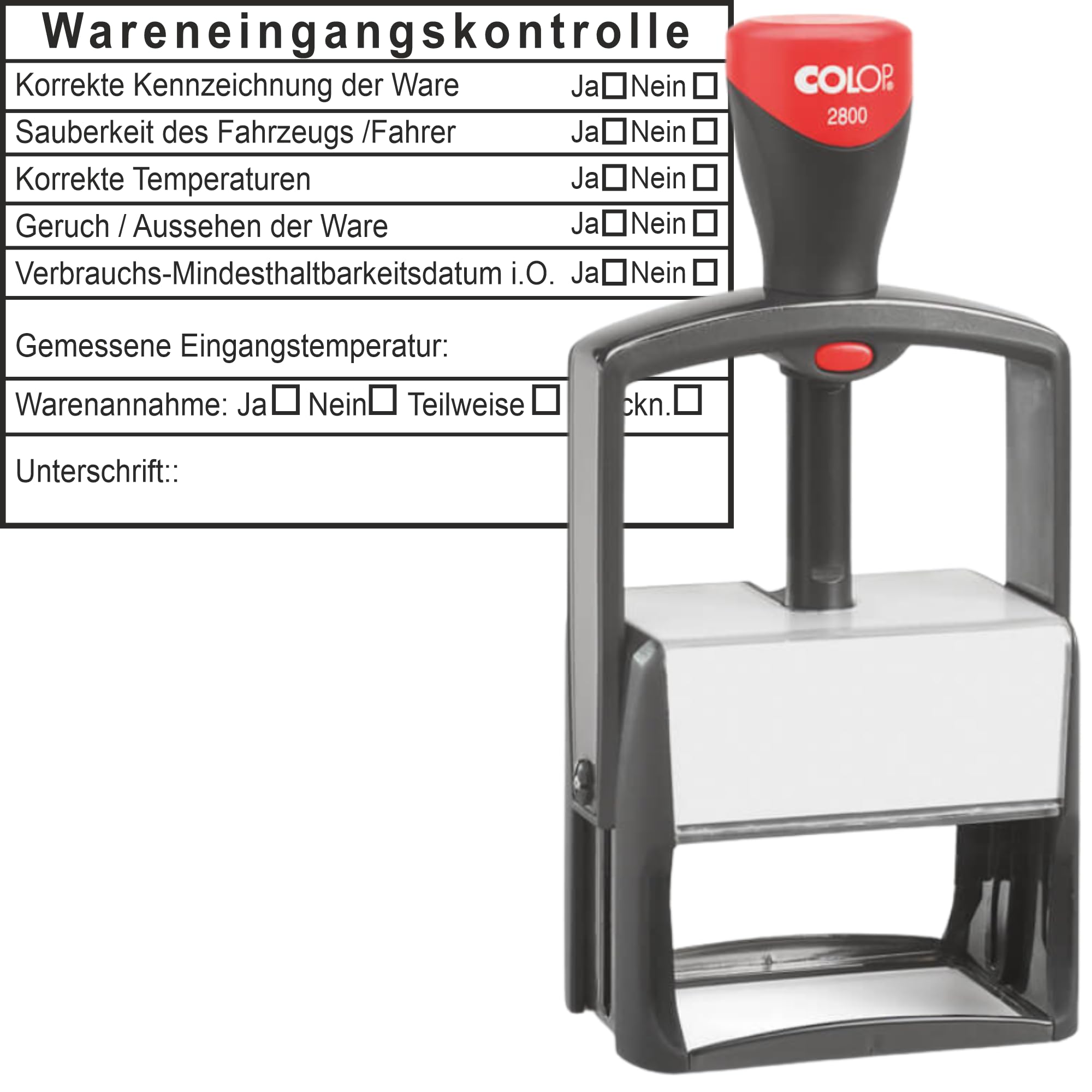 Wareneingangskontrollstempel HACCP Stempel – Prüfstempel für Lebensmittel, Wareneingang, Lager, QS und Qualitätskontrolle in verschiedenen Varianten (Lebensmittel allgemein)