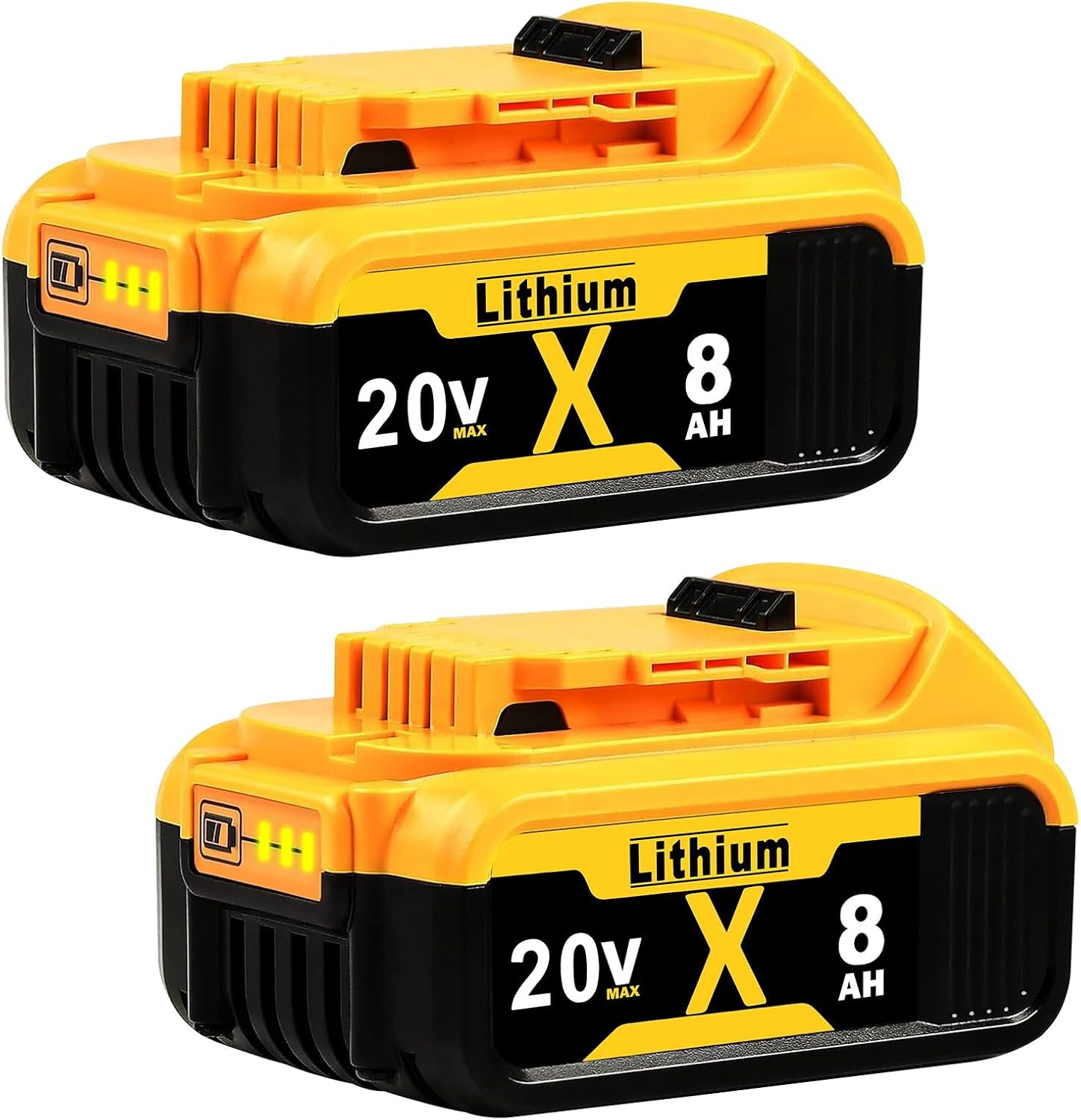 Replacement for Dewalt 20V Max Battery: 8.0Ah Replace Battery Compatible with Dewalt 20V Cordless Power Tools DCB200 DCB206 DCB207 DCB206 DCB203 DCB204 2Pack