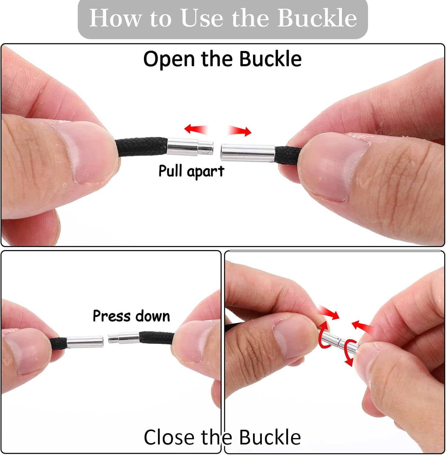 Black Cord Necklace, 4PCS DIY Woven Leathers Cord Necklace for Pendants,1.5/3mm Width, 16”18" 20" 22" Waterproof Leather Rope, Beading Cords and Threads for DIY Jewelry Making - Image 3