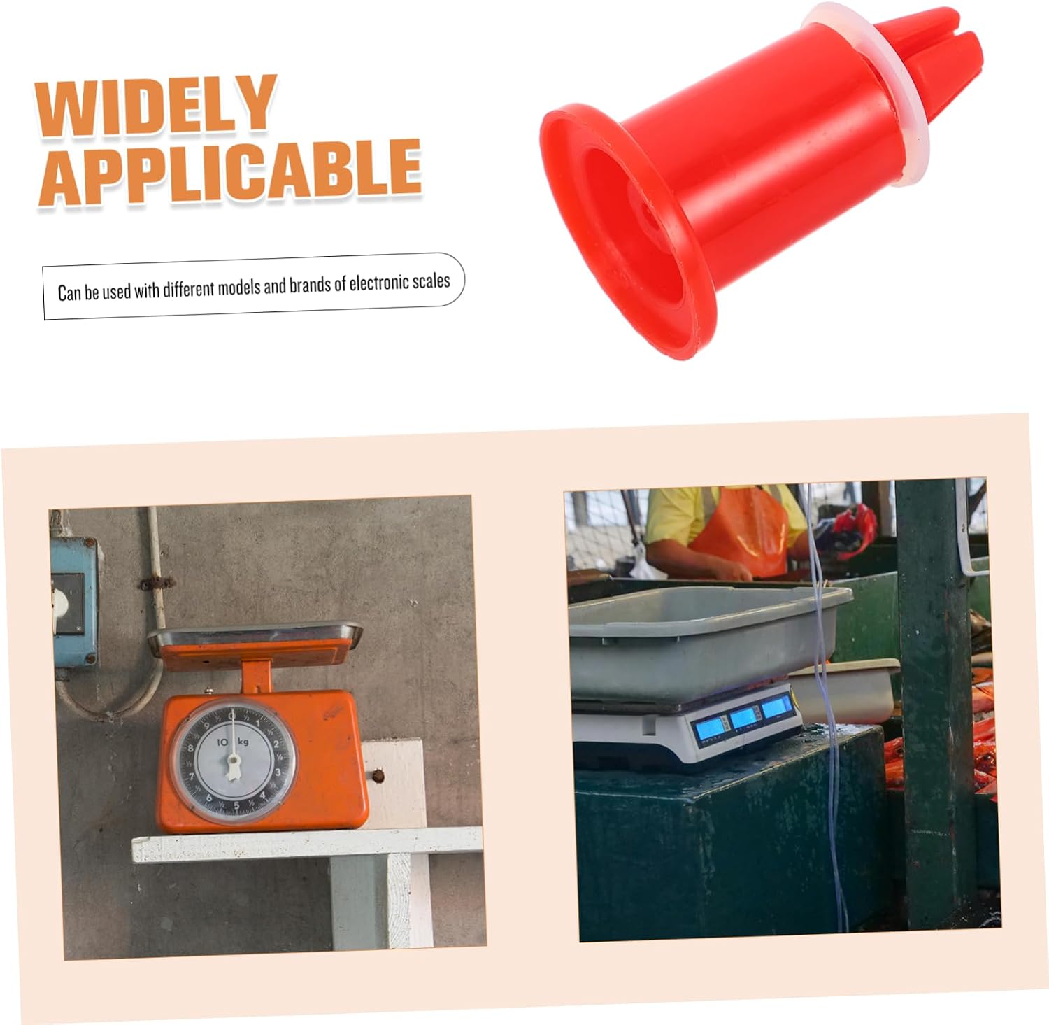 4Pcs Scale Feet for Electronic Weighing Scales Leveler Foot for Scale Pan Replacement Easy Installation for Various Models Durable Plastic Accessory Orange