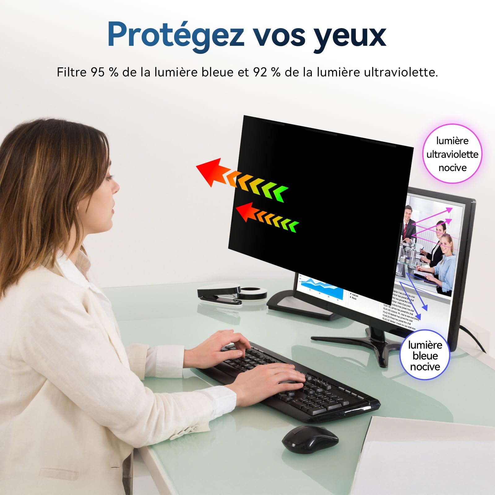 Filtro de privacidad magnético de 23,8 pulgadas, 16:9, extraíble protector de pantalla antiespía antireflejo, protector de pantalla de privacidad compatible con Lenovo/Dell/HP/Asus/Samsung/Acer