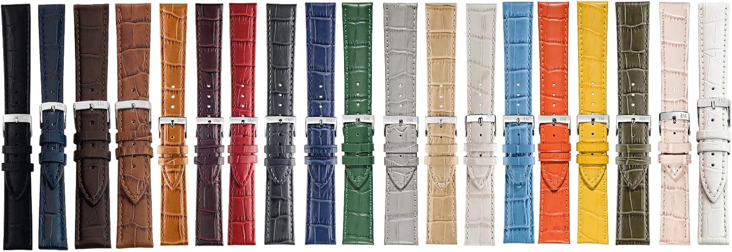 Morellato Alligator Embossed Genuine Calf Leather Watch Strap - Stainless Steel Buckle 1930 Collection