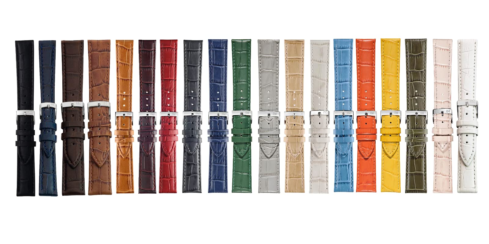 Morellato Alligator-geprägtes echtes Kalbsleder-Uhrenarmband – Edelstahl-Schnalle aus der 1930er-Kollektion