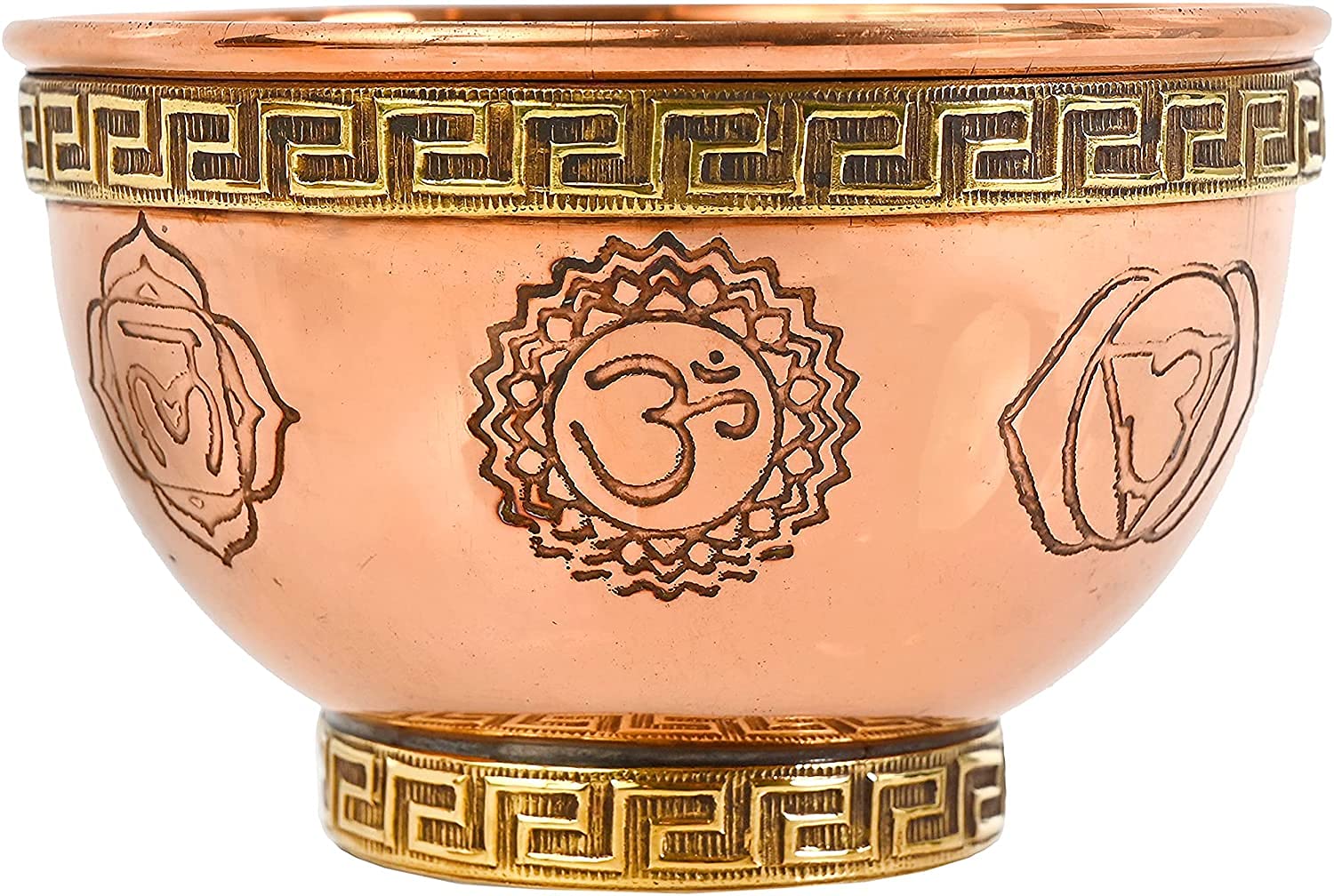 New Age Imports, Inc.Seven Chakras Copper Offering Bowl 3", Great for Altar use, Ritual use, Incense Burner, smudging Bowl, Decoration Bowl, offering Bowl - (Seven Chakras)