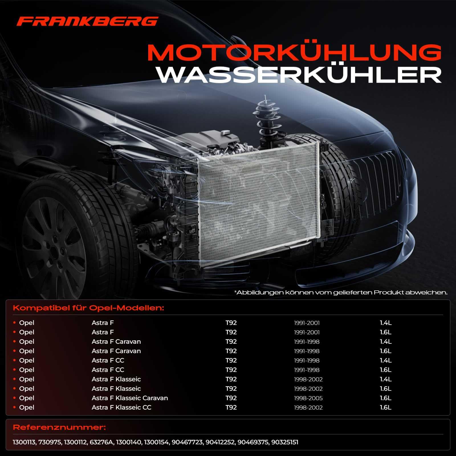 Frankberg Kühler Wasserkühler Motorkühler Schaltgetriebe Replace# 90325151