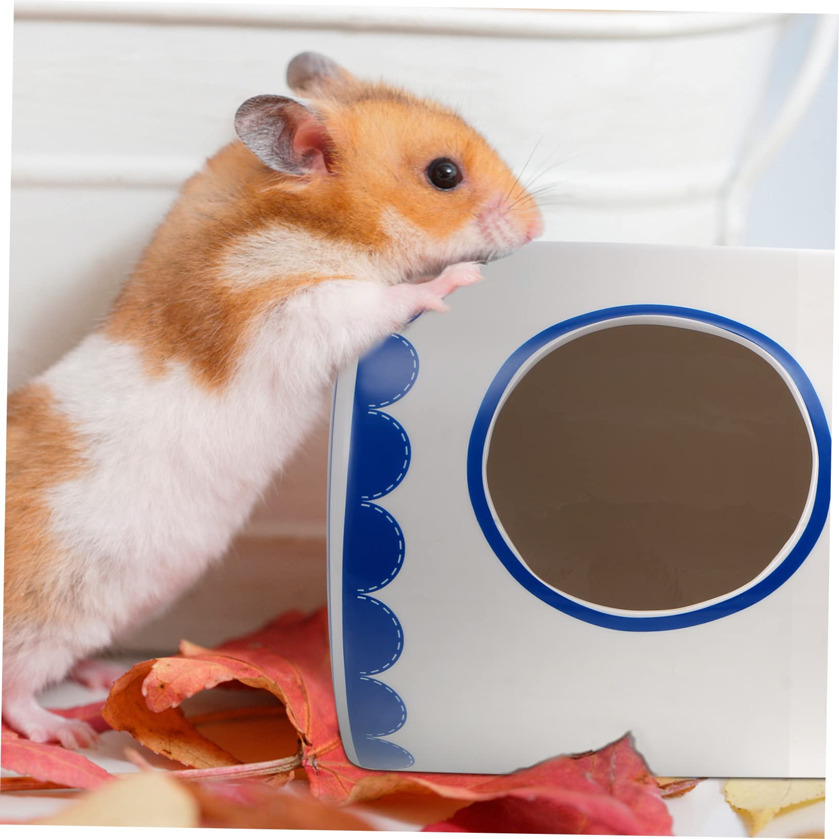 Keramik Haustier Kühlnest Sommerhaus für Hamster Meerschweinchen Kleintiere Kühlendes Nest mit Stabilem Standfuß