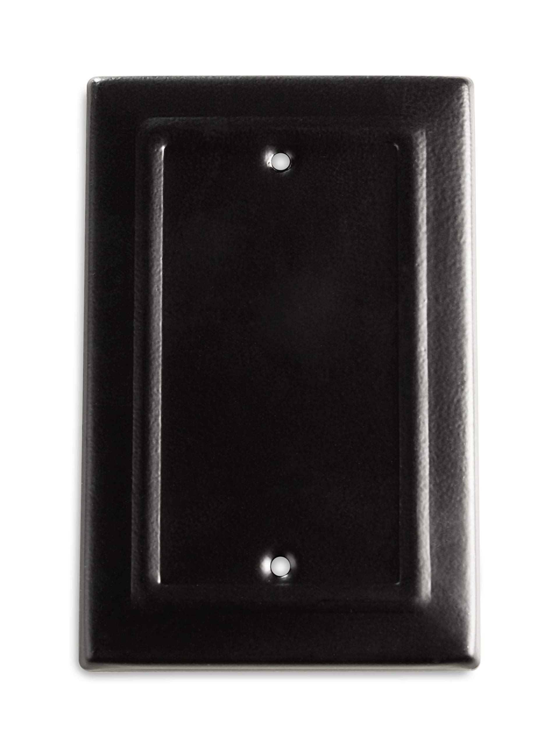 Monarch Abode 19165 Single Switch Architectural Toggle Blank Wall Plate Aluminum Decorative Wall Plate Switch Plate Outlet Cover, 1-Gang, Matte Black