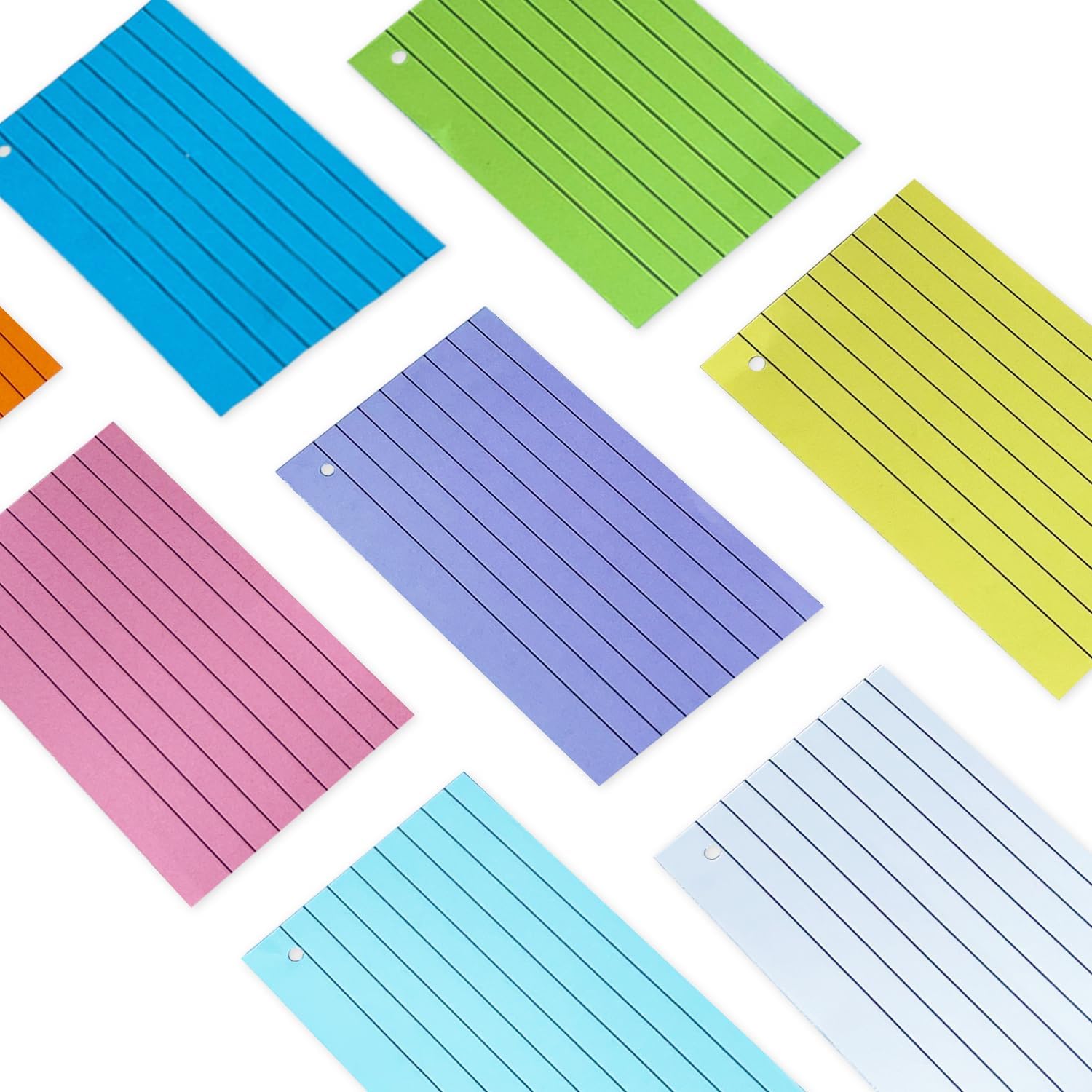  Index Paper Cards 3x5 Inch, 1200PCS Flash Cards, Thin Note Cards Paper 8 Colors Ruled Index Cards, Assorted Lined Colored Flashcards, Study Card Memo Scratch Pad for Home Office School thumbnail