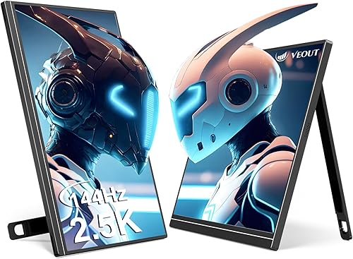 Monitor portátil para juegos de 2.5K con 144 Hz en 4 colores - V1 Pro, pantalla externa de viaje IPS de 16 pulgadas 2560 x 1600 IPS con FreeSync,