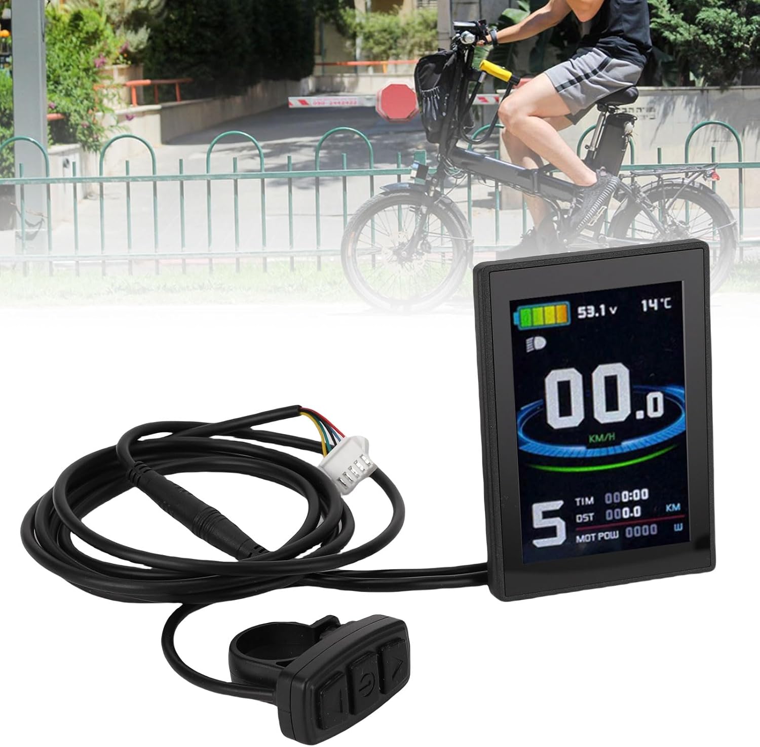 Universal E Scooter LCD Display, ABS Material with Speedometer, Battery Indicator and Odometer for Electric Scooter and E Bike Users