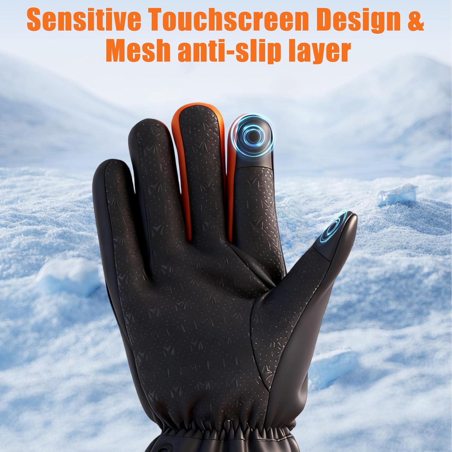 3T6B Heated Gloves, 6000mAh Rechargeable Heated Gloves for Men Women, Waterproof & Non-Slip Electric Heating Glove for Outdoors Work Cycling Camping Hiking Skiing Hunting Fishing - Image 4