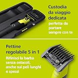 Philips OneBlade 360 Autentico Collegato Rasoio elettrico per viso e corpo, regolabarba e spazzola, lama 360 e originale, pettine regolabile 5in1, kit per il corpo, custodia da viaggio, QP4631/65 - 6