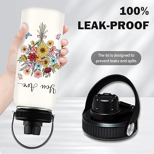 Miniatura 3 de Regalos inspiradores para mujeres, botella de agua con aislamiento floral de 32 onzas, vaso de acero inoxidable, regalo motivacional para niñas,