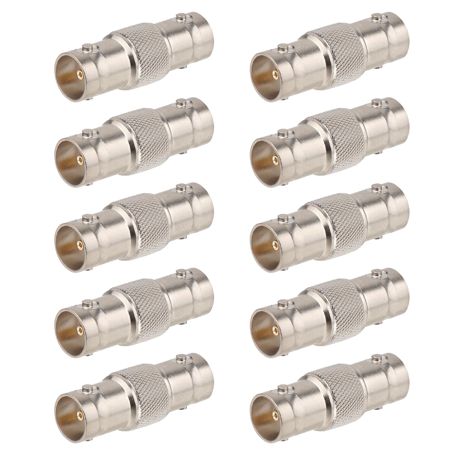 MOOKEERF 10PCS SDI Connector BNC Adapter 75 Ohm BNC Female to Female Barrel Connector for HD-SDI/3G-SDI/4K/8K SDI Video Camera Cable