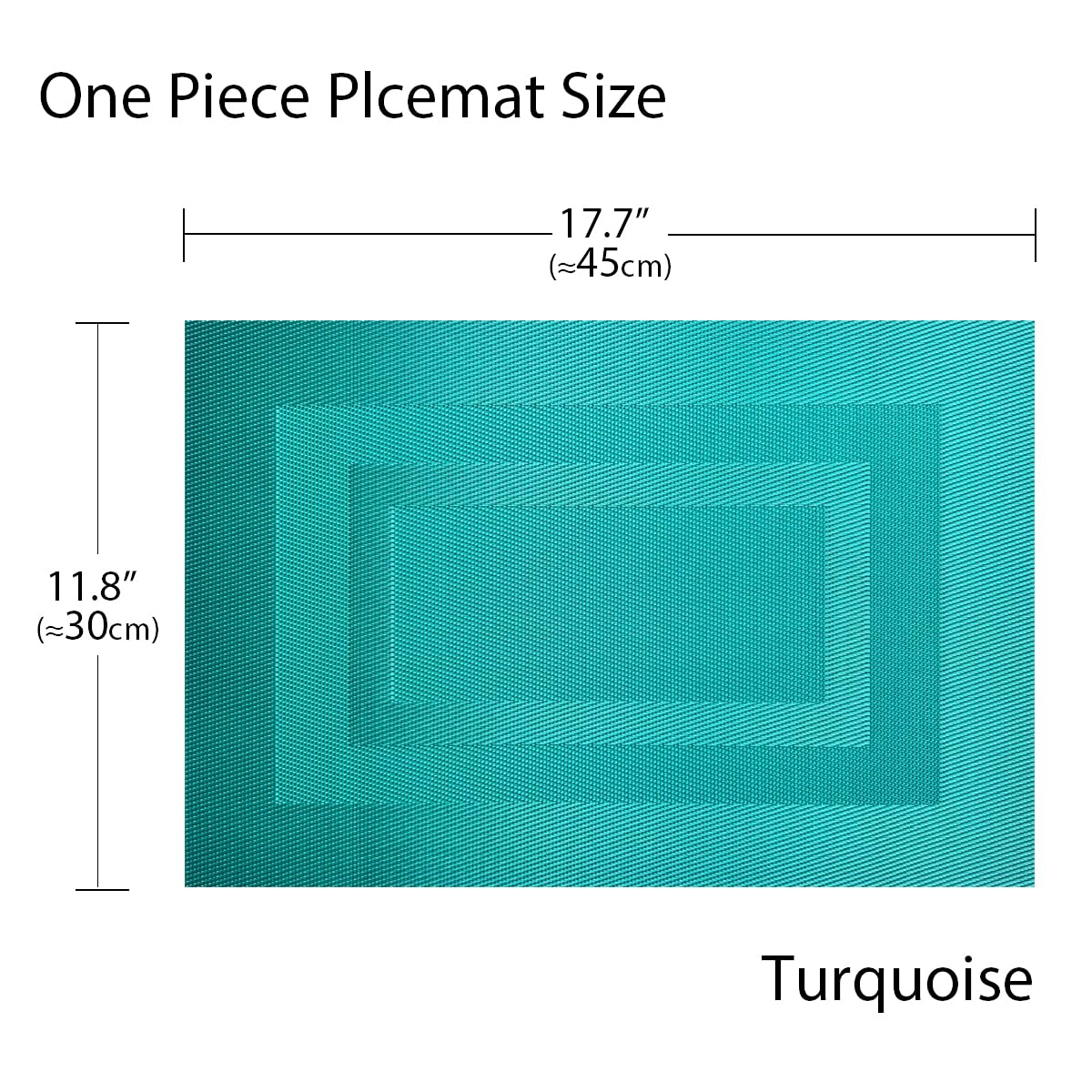 PIGCHCY Lot de 8 sets de table lavables et durables en vinyle résistants à la chaleur antidérapants pour intérieur et extérieur (45,7 x 30,5 cm, bleu turquoise)