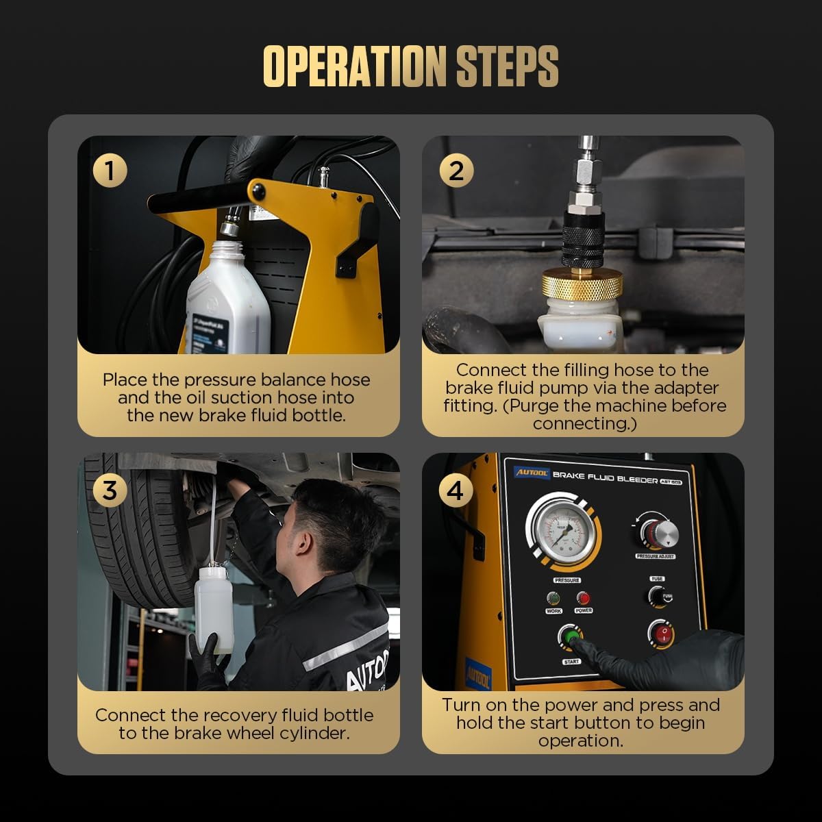 Automatic Brake Bleeder Kit,AC 110V Pulse Brake Fluid Bleeder Exchanger Machines,Brake Bleeder Fluid Pump,Easy Use One Person Brake Fluid Bleeder for Gasoline and Diesel Vehicles