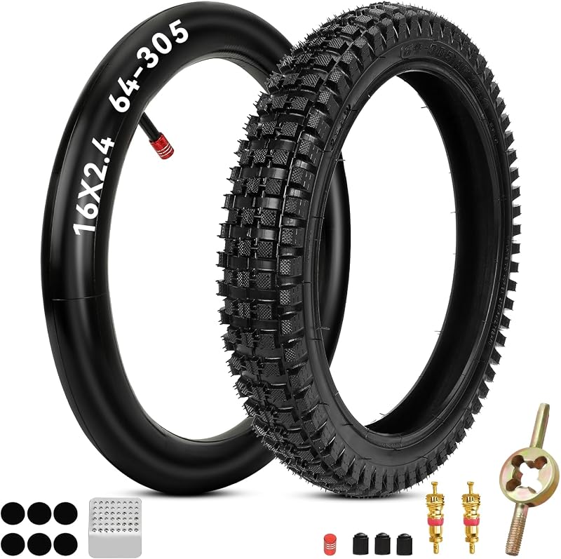 EOPOAYI 16x2.4 64-305 Front Tire Inner Tube for Razor MX650 MX500 SX500 | 16x2.40 Bike Tire Replacement for SX500 McGrath Dirt Rocket Bike Kids Bicycles EcoSmart Metro E-Scooter, Puncture-Resistant
