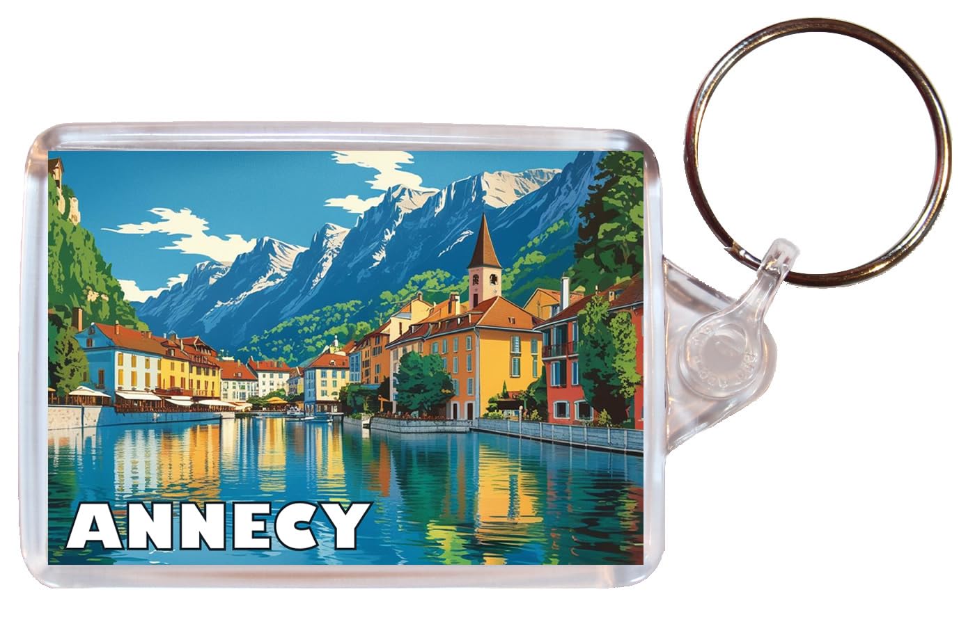 Baked Bean Store Annecy - France - Double Sided Keyring Artistic BBSKEY9