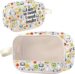 G2TUP T1D Clear Makeup Bag Type 1 Diabetes Snack Bag Diabetes Awareness Gifts T1D Warrior Gift I'm So Sweet I Need Insulin Supply Kit (I'm So Sweet clear)