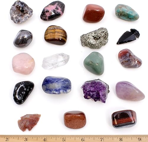 Miniatura 2 de Colección educativa en caja de colección, piedras y minerales 18piezas con hoja de descripción e Información educativa. Edición limitada