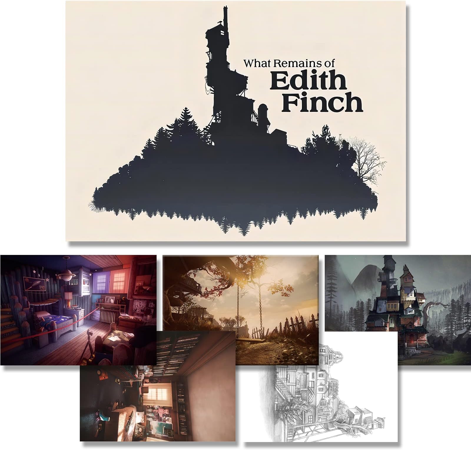 VORTESVORTES What a Remains of Edith Finchs Poster 6 Pcs Video Game Posters Art Home Wall Decorations for Boys Bedroom Gamer Room Wall Art Decor (10x14inch)