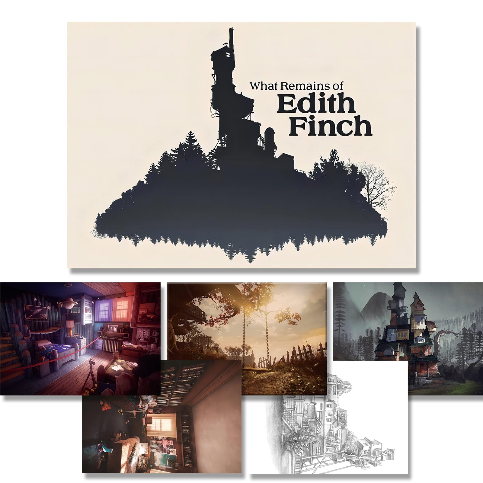 VORTESVORTES What a Remains of Edith Finchs Poster 6 Pcs Video Game Posters Art Home Wall Decorations for Boys Bedroom Gamer Room Wall Art Decor (10x14inch)