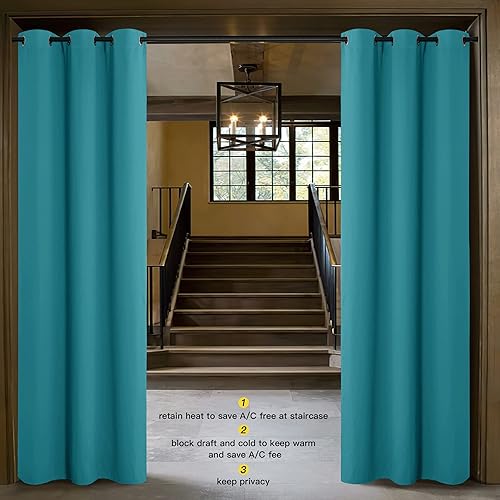 Miniatura 2 de NICETOWN Cortinas opacas reductoras de sonido, para división de habitación y puerta de patio, con función de aislamiento térmico para puerta