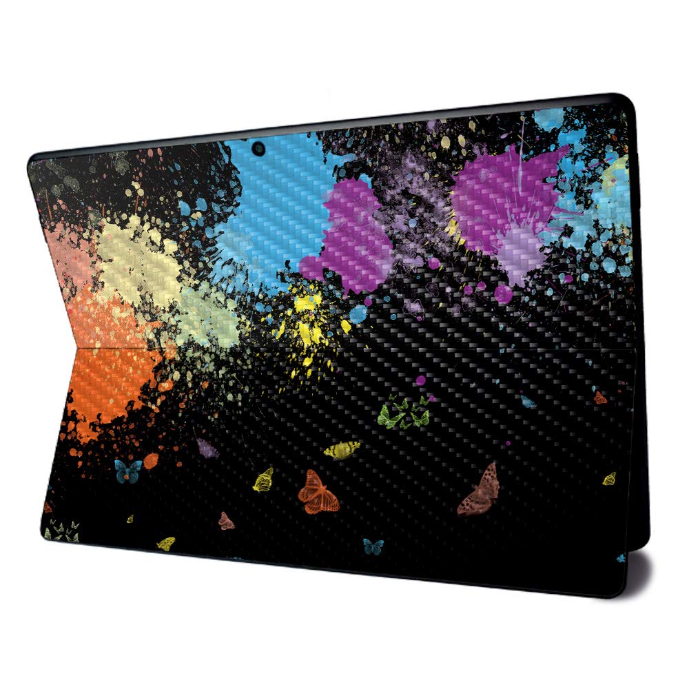 MightySkins Carbon Fiber Skin for Microsoft Surface Pro X - Splatter | Textured Carbon Fiber Finish | Easy to Apply, Remove, and Change Styles | Made in The USA