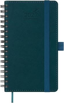 BEZEND Pocket Diary 2027 Horizontal Week to View Spiral Softcover A6