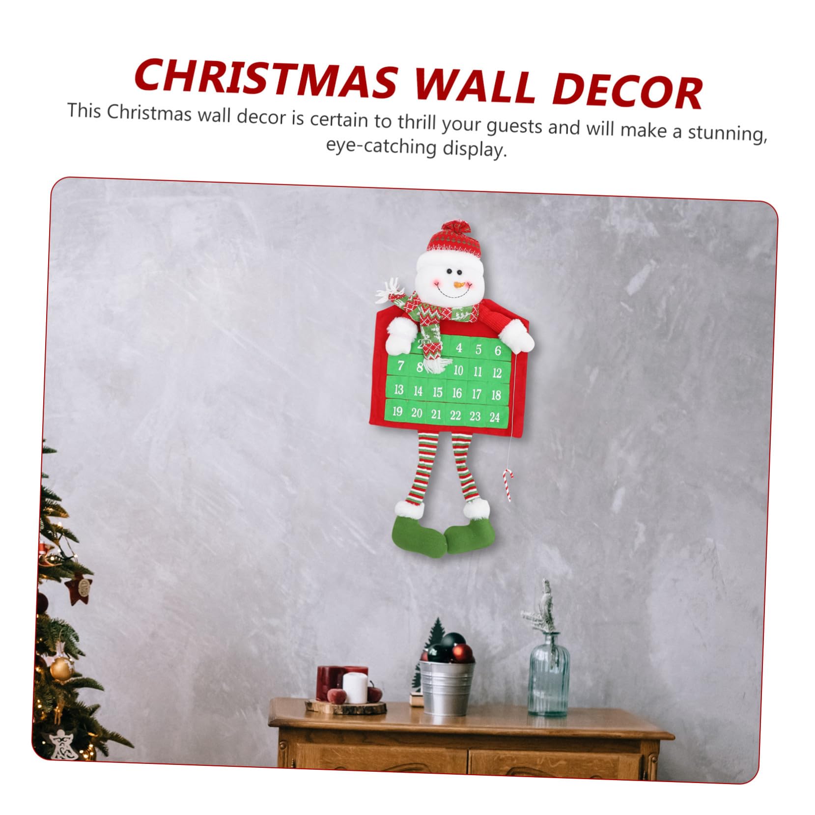 Weihnachts Countdown Kalender zum Aufhängen Adventskalender für Tür oder Wand Diy-weihnachtskalender aus Pp-baumwolle