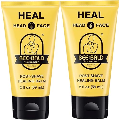 Bee Bald HEAL Aftershave for Men Healing Balm, Immediately Calms & Soothes Damaged Skin, Treats Bumps, Redness, Razor Burn & Other Shaving Post Shave Irritations, 2 Fl Oz (Pack of 2)