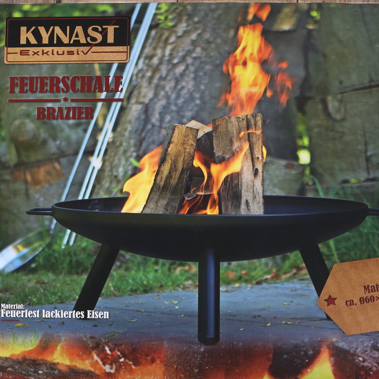 Kynast 613-400214-2 - Braciere, 60 cm, colore: Nero
