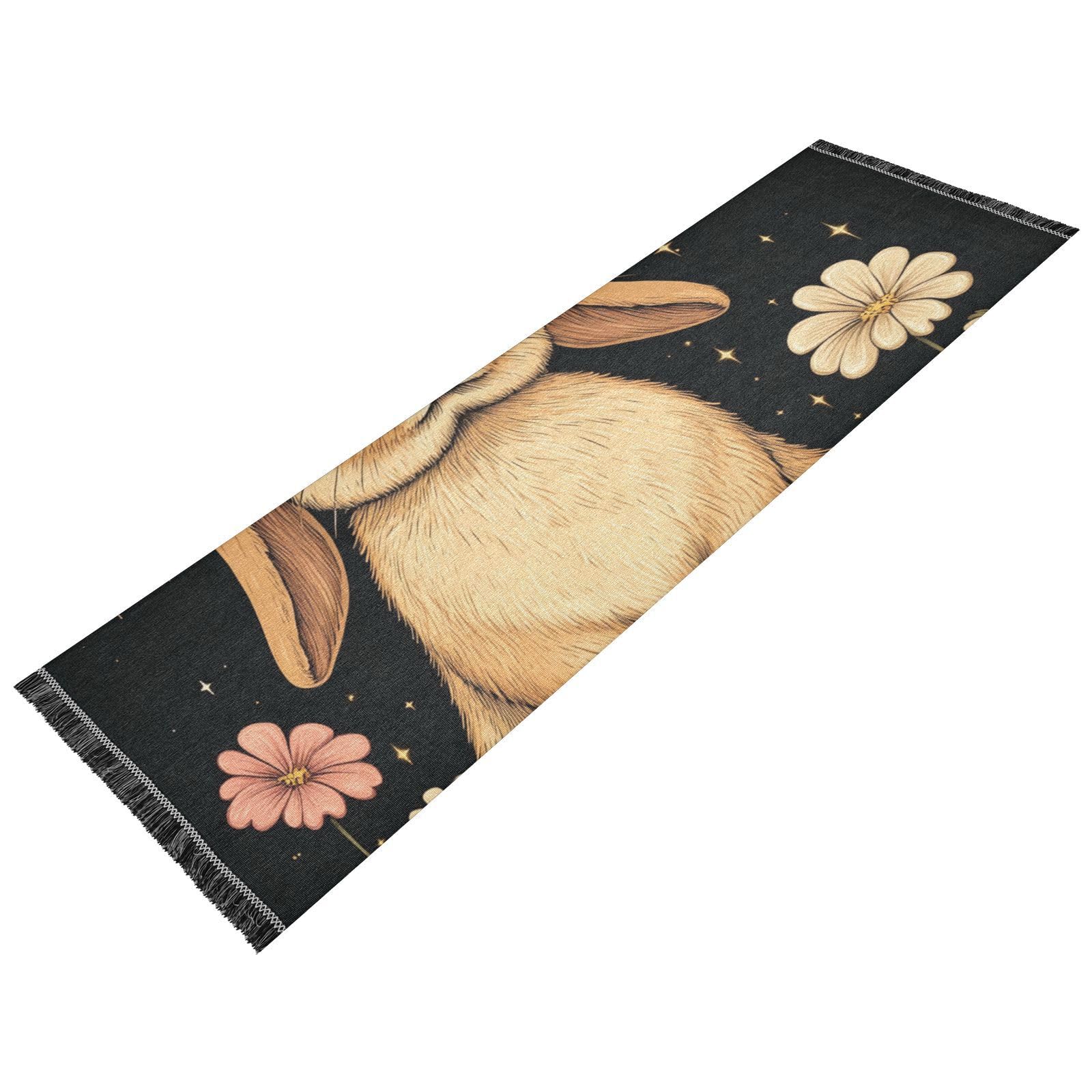 Tapis de couloir anti-glissade design lapin pour une cuisine accueillante