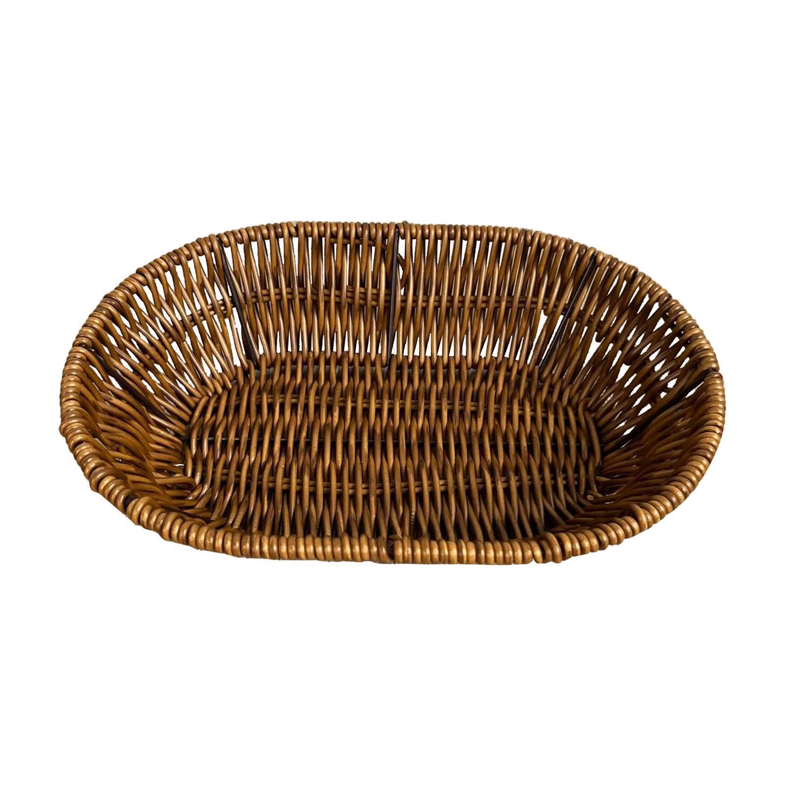 YIXANNX Woven Basket Oval Shape For Presenting Snacks Bread Fruits And Keeping Countertop Neat Multipurpose Woven Basket Can Be Used As Food Tray To Hold