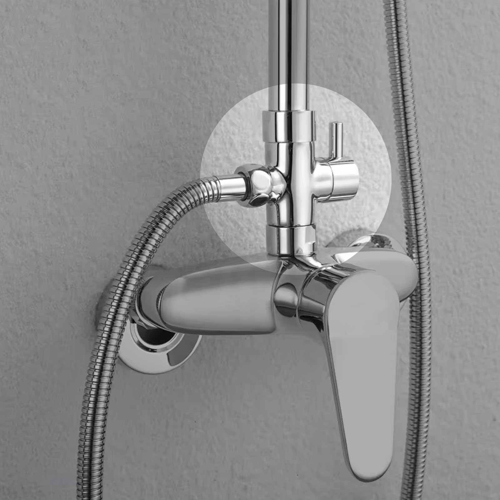 Vanne de dérivation de douche à 3 voies – Tête en laiton durable G1,27 cm, inverseur de robinet anti-fuite pour pommeaux de douche fixes et à main Installation facile pour remplacement de