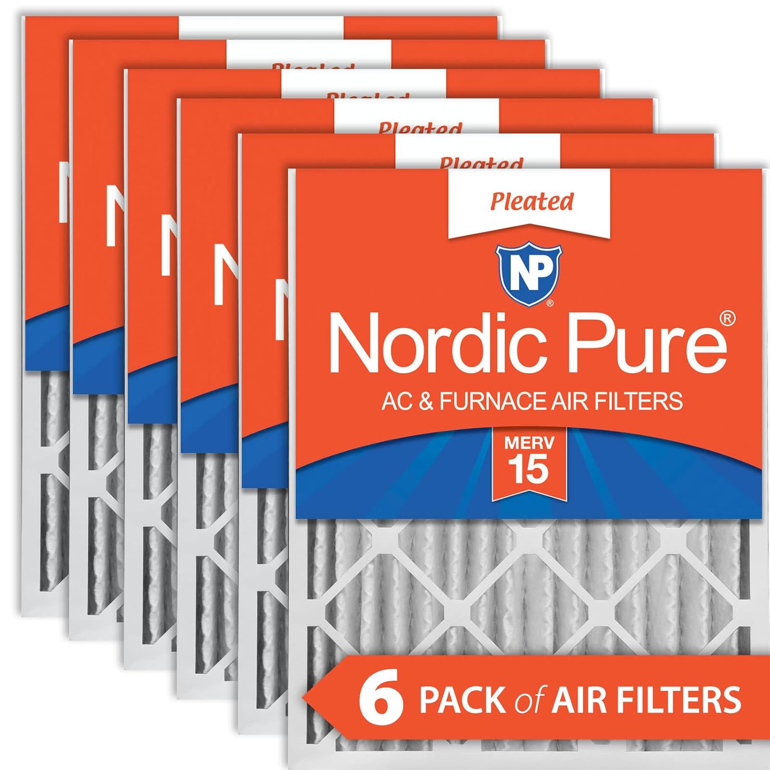 Nordic Pure 20x20x4 (35/8 Actual Depth) MERV 15 Pleated AC Furnace Air