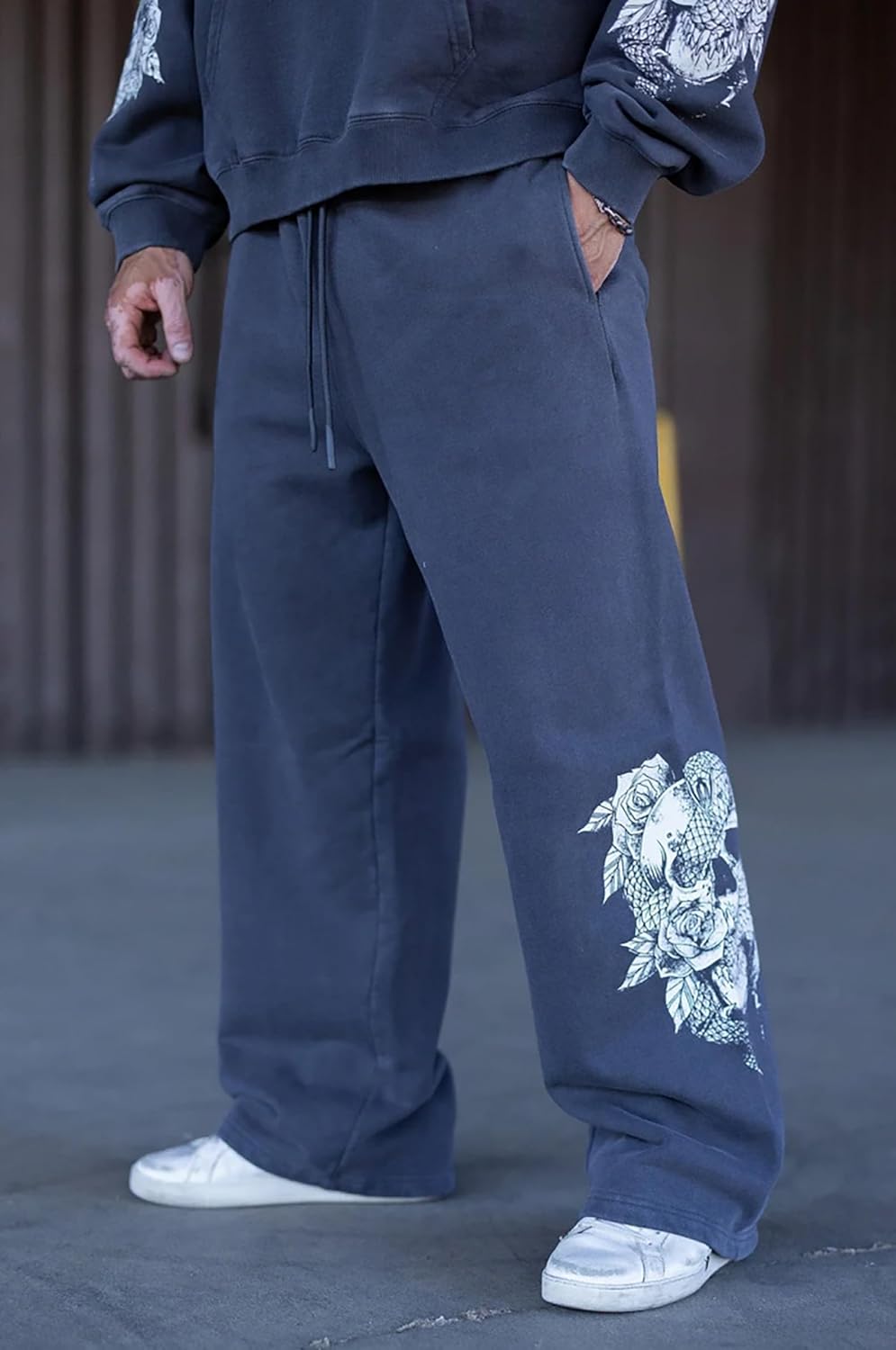 BOOMLEMON Mens Graphic Print Joggers Baggy Casual Workout Pants Bandana Punk Streetwear Sweatpants with Pockets - Image 4